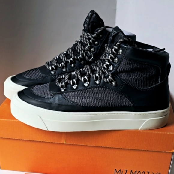 Miz Mooz Alpyne Sneakers Women's size 6.5 Slate Gray Leather NWB Mid/Hi.- New w - Picture 4 of 13